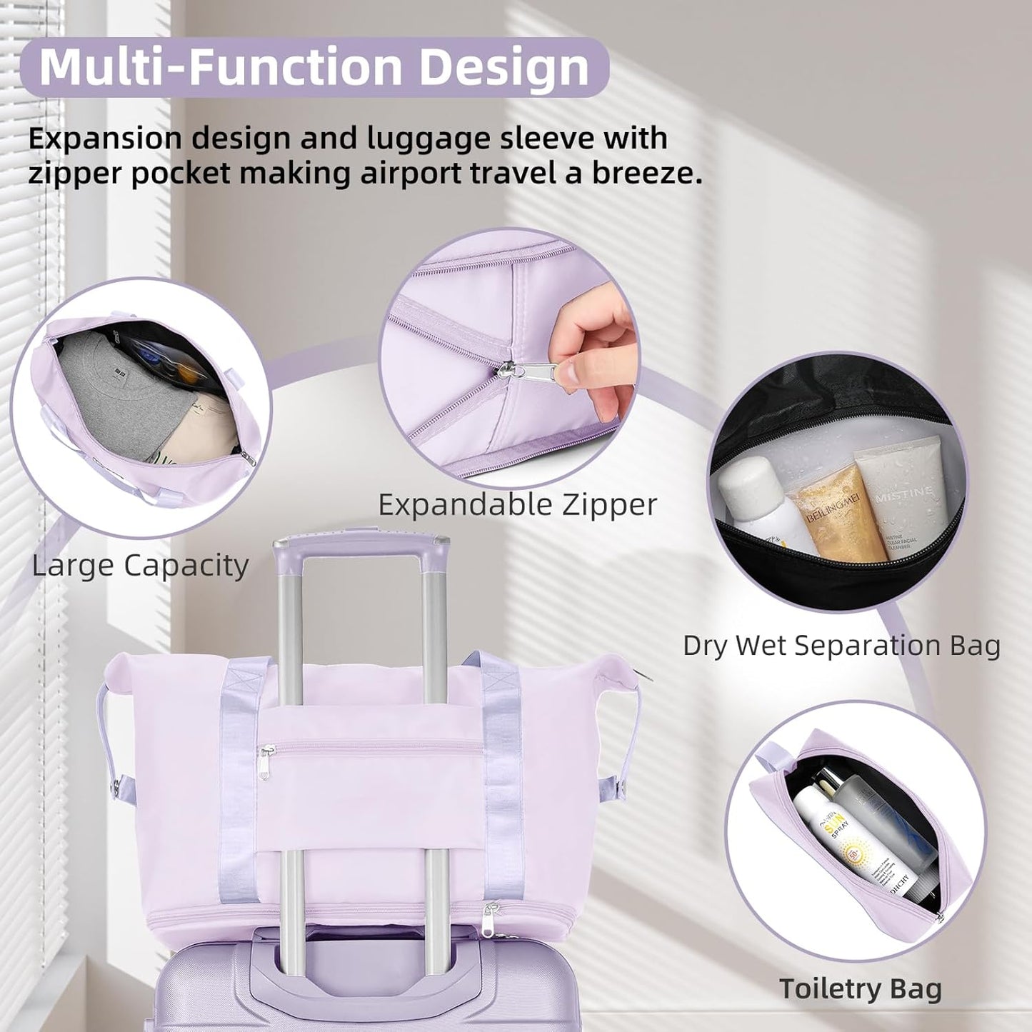 6-piece luggage set, expandable hardshell suitcase set with spinner wheels, lightweight rolling luggage set
