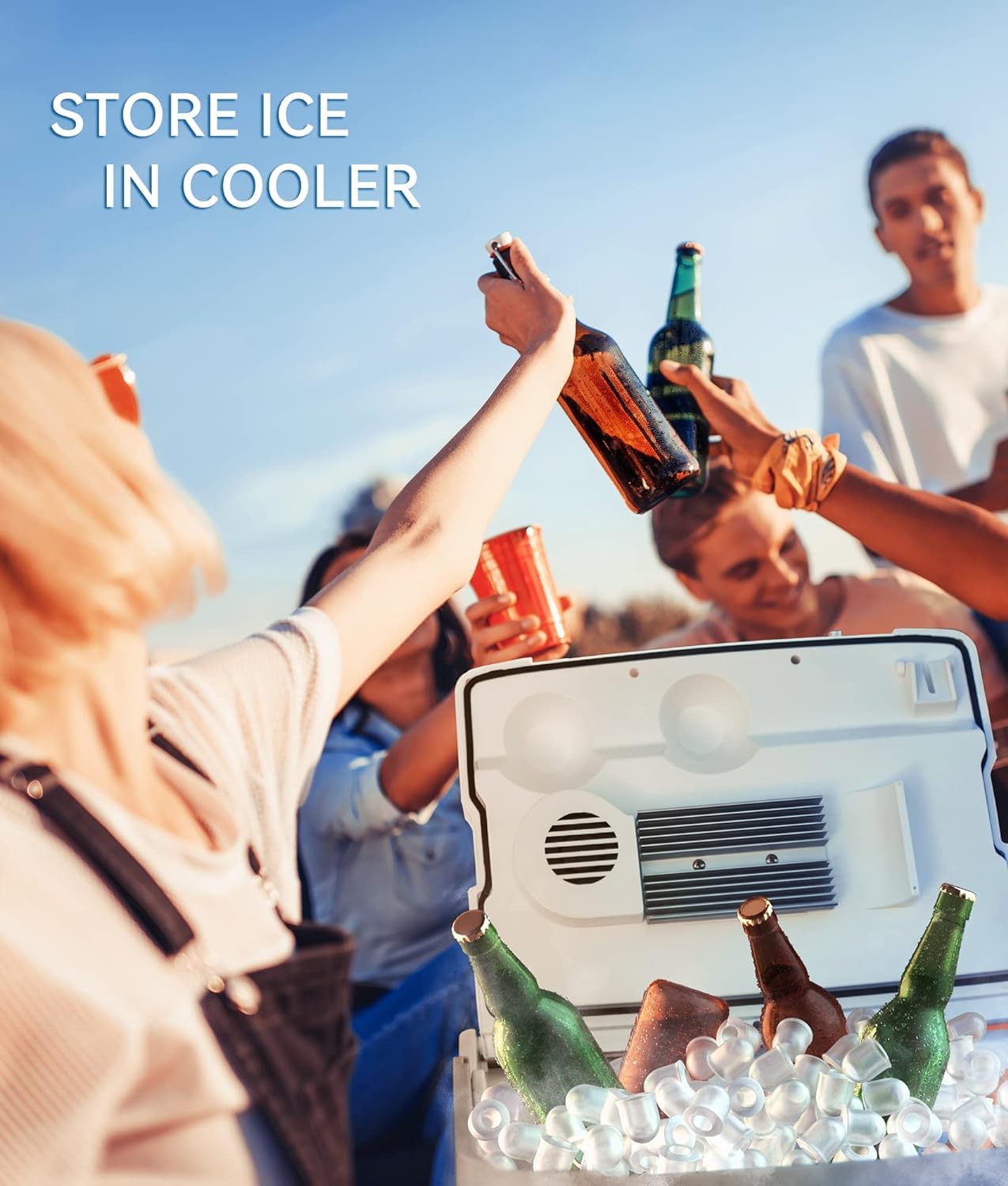 ecozy Portable Ice Maker Countertop, 9 Cubes Ready in 6 Mins, 26 lbs in 24 Hours, Self-Cleaning Machine