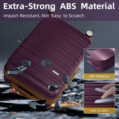 6-piece luggage set, expandable hardshell suitcase set with spinner wheels, lightweight rolling luggage set