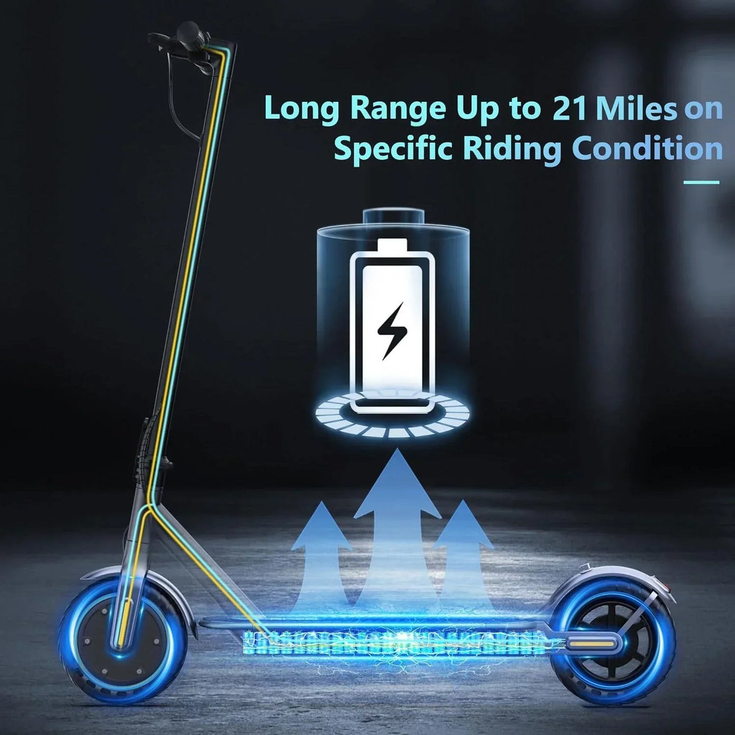 Electric Scooter 350W/500W Powerful Motor 8.5"/10" Solid Tires 19/22Mph 28/21/12 Miles Range