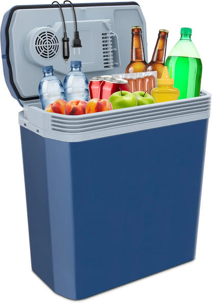 Electric Cooler & Warmer with Handle 24 L Portable Thermoelectric Fridge for Vehicles Trucks