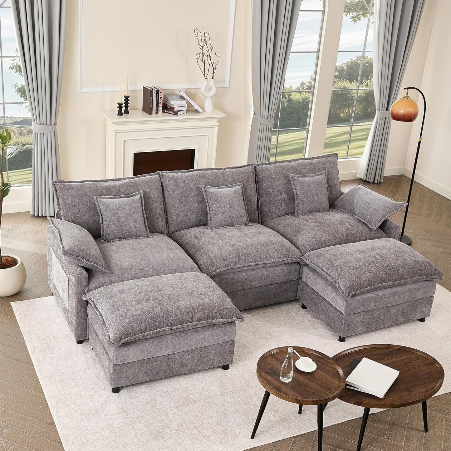 108" U-shaped sofa modular sofa three-seater comfortable cloud sofa