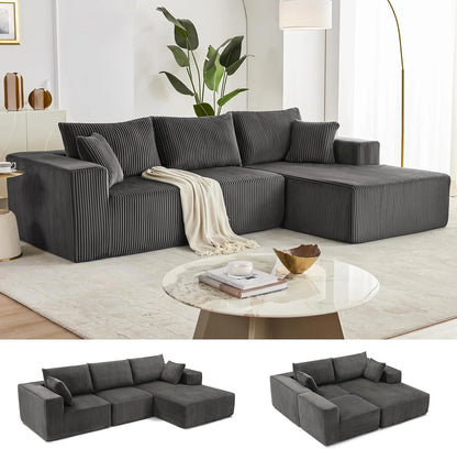 108-inch modular sofa cloud modular sofa with deep seat and reclining chair upholstered sofa