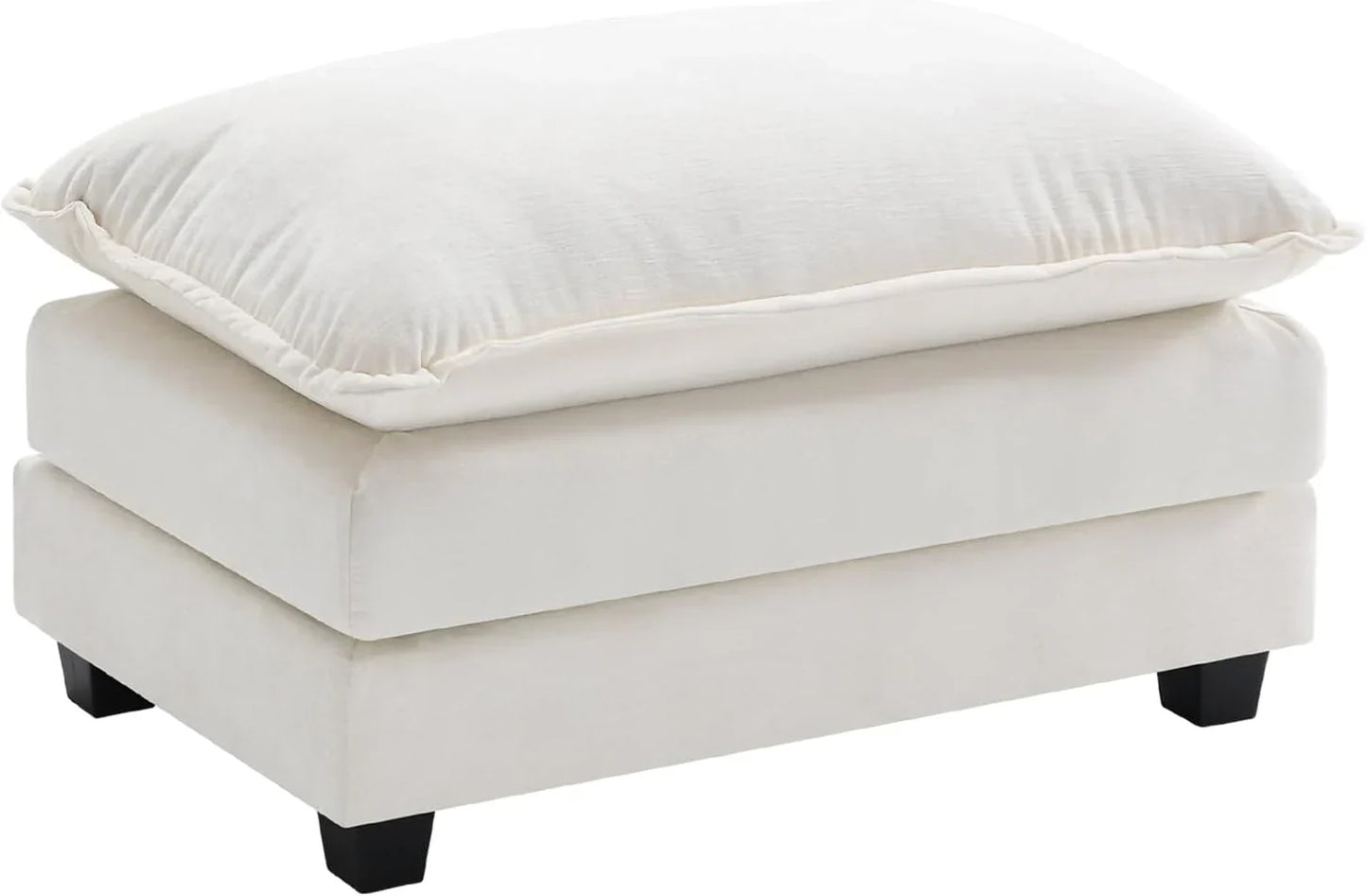 111.4 Inch L Shaped Modern Sofa Modular Cloud Sofa with Ottoman 4 Seater Chenille Deep Seat Sofa