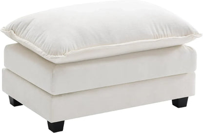 111.4 Inch L Shaped Modern Sofa Modular Cloud Sofa with Ottoman 4 Seater Chenille Deep Seat Sofa