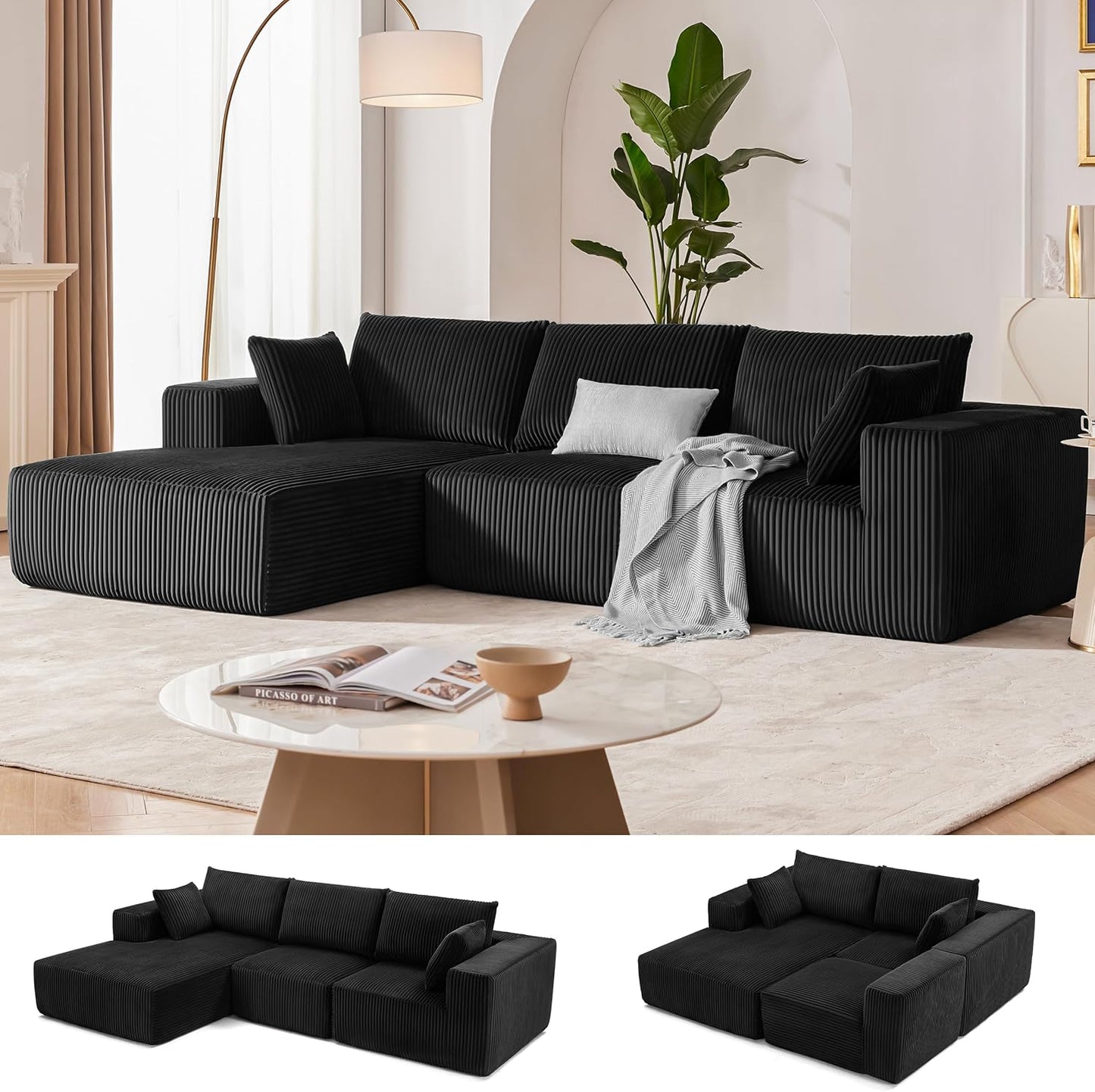 108 Modular Sectional Sofa Cloud Sectional Couch Modern Modular L-Shape Sofa Couch