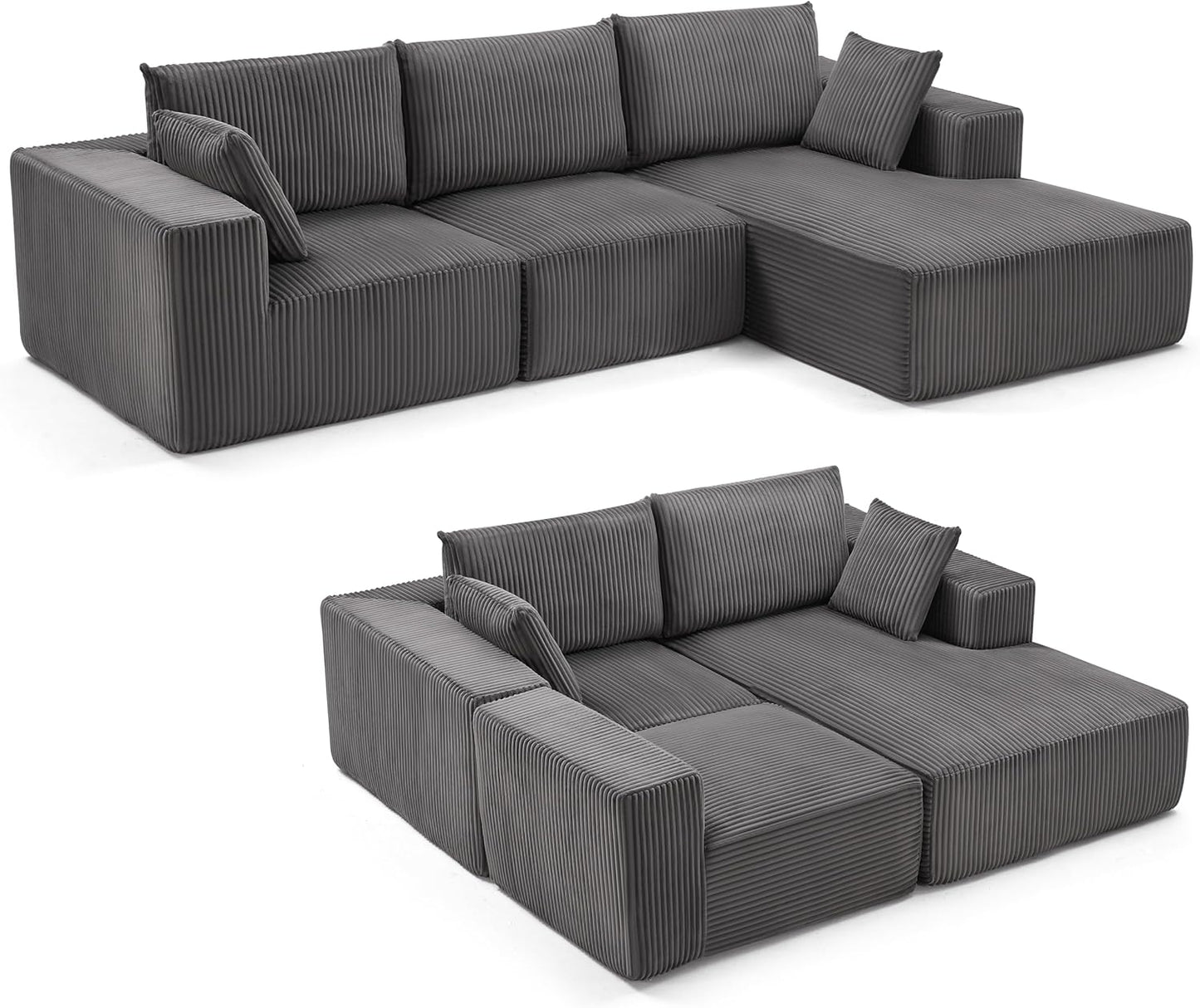 108 Modular Sectional Sofa Cloud Sectional Couch Modern Modular L-Shape Sofa Couch