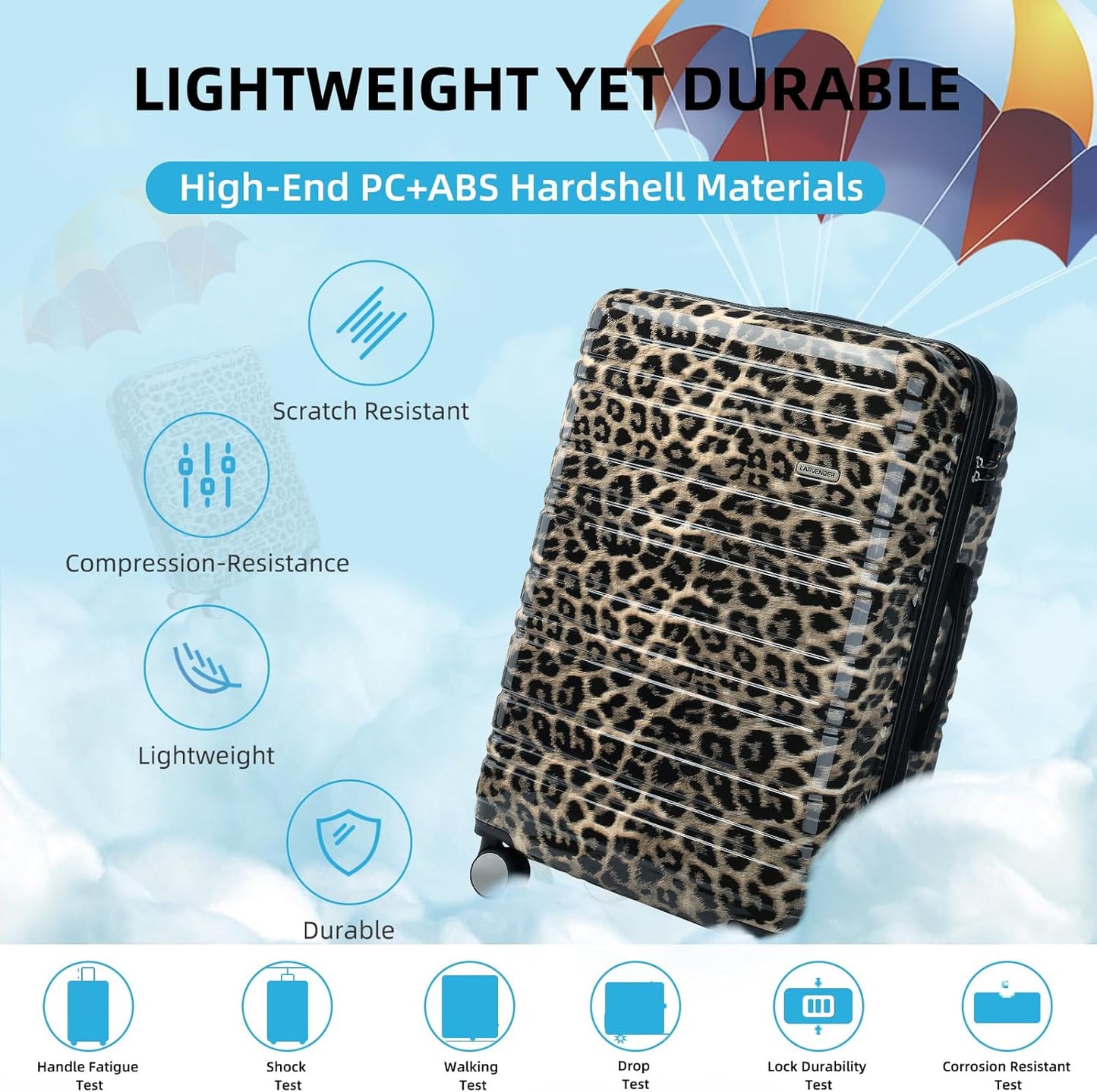 6-piece luggage set, expandable hardshell suitcase set with spinner wheels, lightweight rolling luggage set