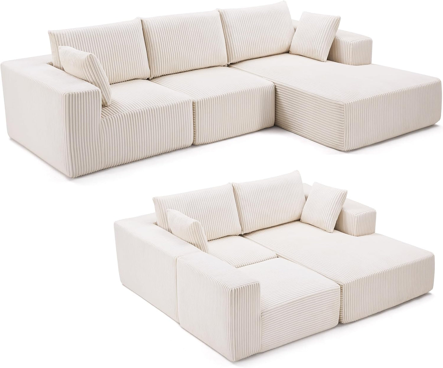 108 Modular Sectional Sofa Cloud Sectional Couch Modern Modular L-Shape Sofa Couch