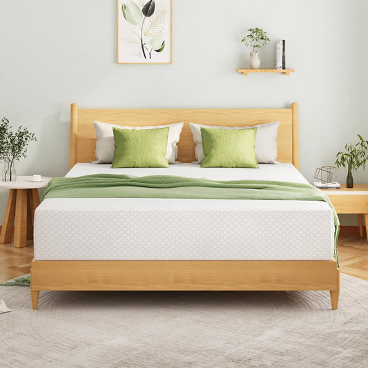 EGOHOME 8 Inch Twin Mattress, Memory Foam Mattress with Cooling Green Tea Gel, Relieve Pressure with Medium Firm Support, CertiPUR-US Certified, 75''L x 38''W, White