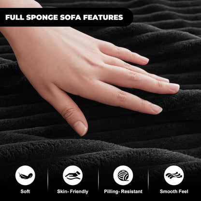 110 Cloud Sectional Couch, Boneless Sofa for Living Room Modular Sectional Sofa with Deep Seat
