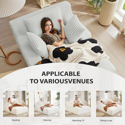 50-inch indoor recliner, oversized corduroy upholstered boneless sofa bed, deep sleeper sofa reading chair, cloud sofa, living room sofa