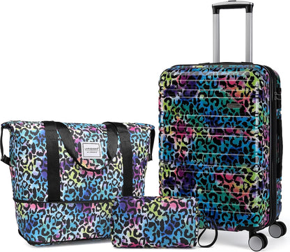 6-piece luggage set, expandable hardshell suitcase set with spinner wheels, lightweight rolling luggage set