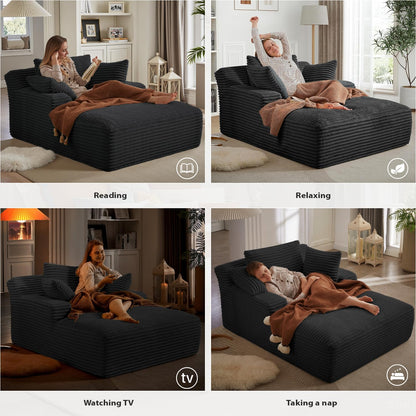50-inch indoor recliner, oversized corduroy upholstered boneless sofa bed, deep sleeper sofa reading chair, cloud sofa, living room sofa