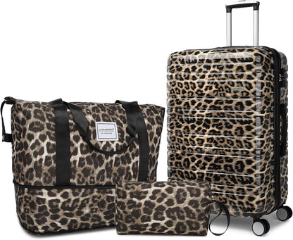 6-piece luggage set, expandable hardshell suitcase set with spinner wheels, lightweight rolling luggage set