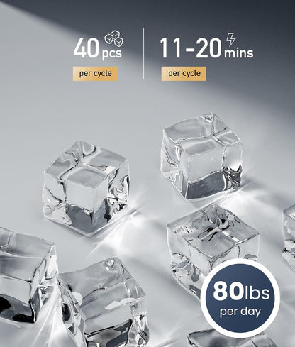ecozy Portable Ice Maker Countertop, 9 Cubes Ready in 6 Mins, 26 lbs in 24 Hours, Self-Cleaning Machine