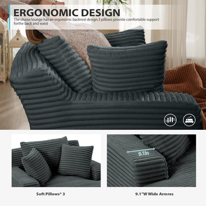 50-inch indoor recliner, oversized corduroy upholstered boneless sofa bed, deep sleeper sofa reading chair, cloud sofa, living room sofa