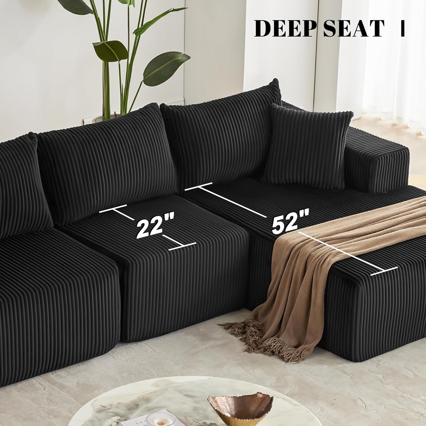 108 Modular Sectional Sofa Cloud Sectional Couch Modern Modular L-Shape Sofa Couch