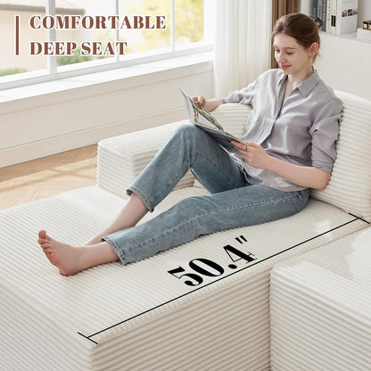 110 Cloud Sectional Couch, Boneless Sofa for Living Room Modular Sectional Sofa with Deep Seat