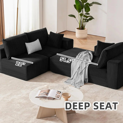 108-inch modular sofa cloud modular sofa with deep seat and reclining chair upholstered sofa