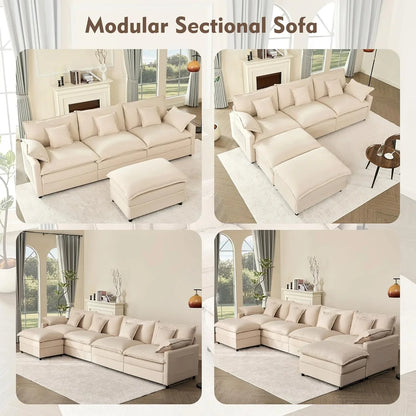 108 Inch U Shape Sofa Sectional Sofa Comfortable Cloud Sofa Living Room Deep Seat Sofa
