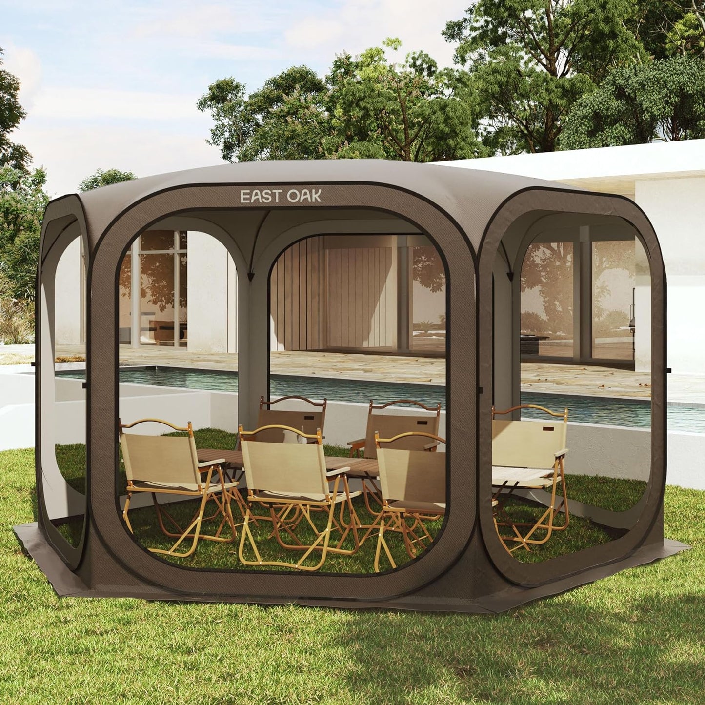 EAST OAK Screen House Tent Pop-Up Portable Screen Room Canopy Instant Screen Tent 10 x 10 FT