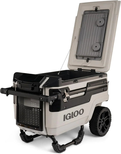 70Qt Wheeled Cooler Insulated Hard Shell Ice Chest