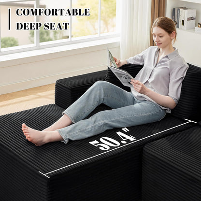 110 Cloud Sectional Couch, Boneless Sofa for Living Room Modular Sectional Sofa with Deep Seat