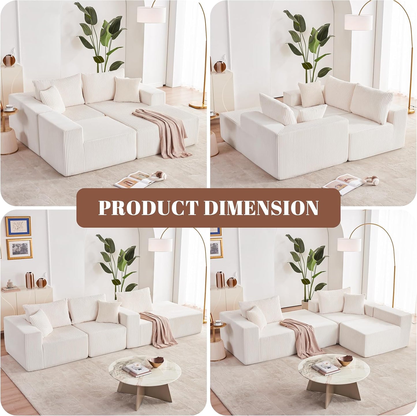 108 Modular Sectional Sofa Cloud Sectional Couch Modern Modular L-Shape Sofa Couch