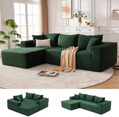110 Cloud Sectional Couch, Boneless Sofa for Living Room Modular Sectional Sofa with Deep Seat