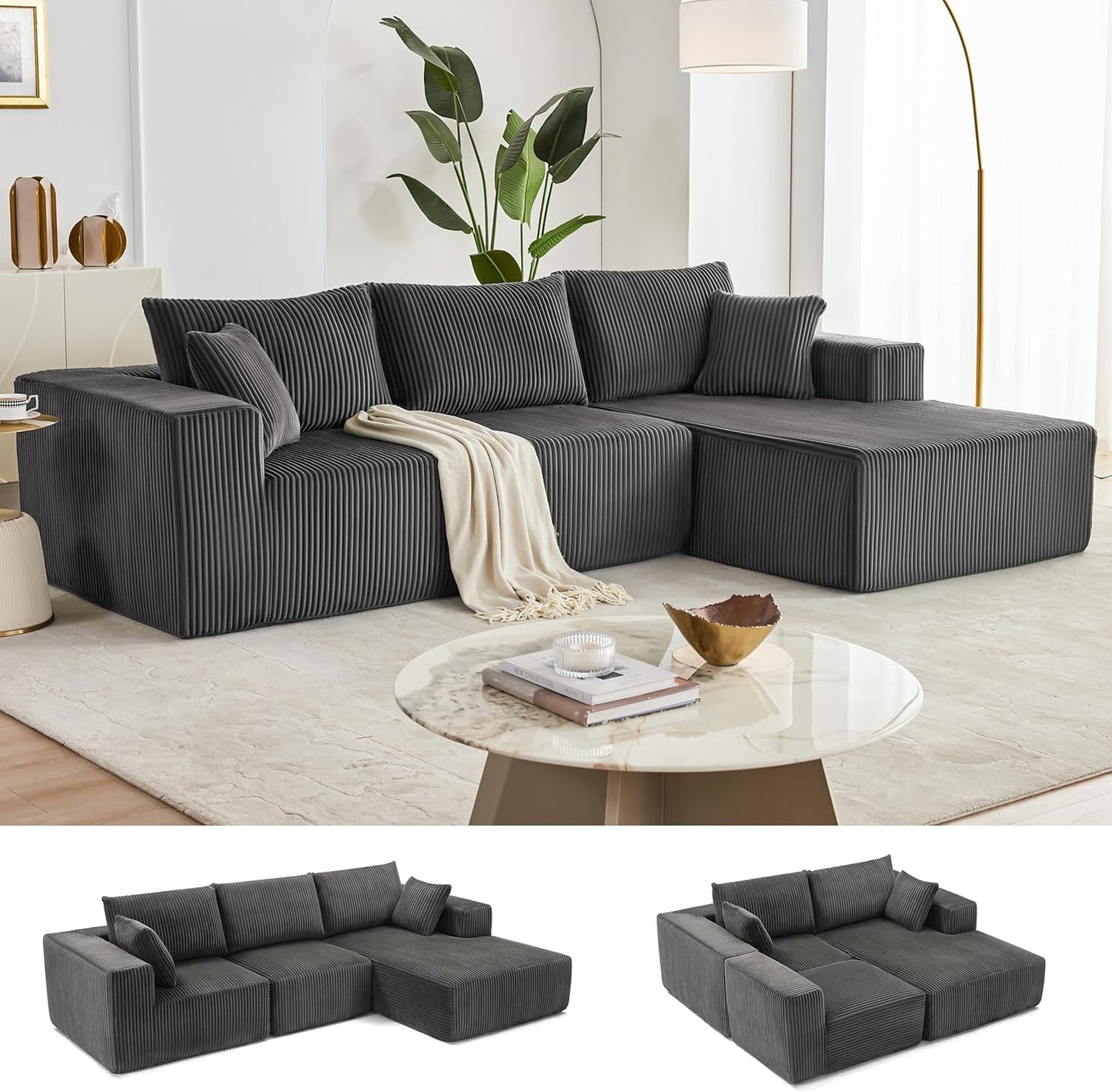 108 Modular Sectional Sofa Cloud Sectional Couch Modern Modular L-Shape Sofa Couch