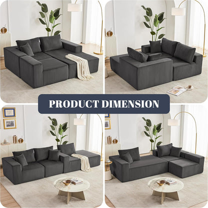 108 Modular Sectional Sofa Cloud Sectional Couch Modern Modular L-Shape Sofa Couch