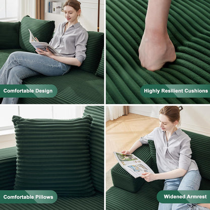 110 Cloud Sectional Couch, Boneless Sofa for Living Room Modular Sectional Sofa with Deep Seat