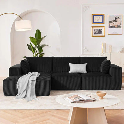 108-inch modular sofa cloud modular sofa with deep seat and reclining chair upholstered sofa