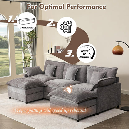 108" U-shaped sofa modular sofa Comfortable cloud sofa