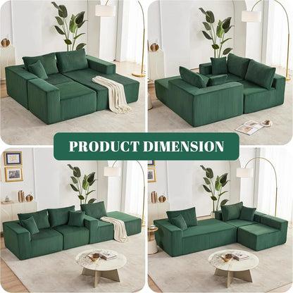 108-inch modular sofa cloud modular sofa with deep seat and reclining chair upholstered sofa