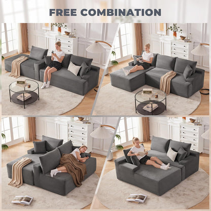 110-inch cloud sofa boneless sofa in the living room modular sofa with deep seats