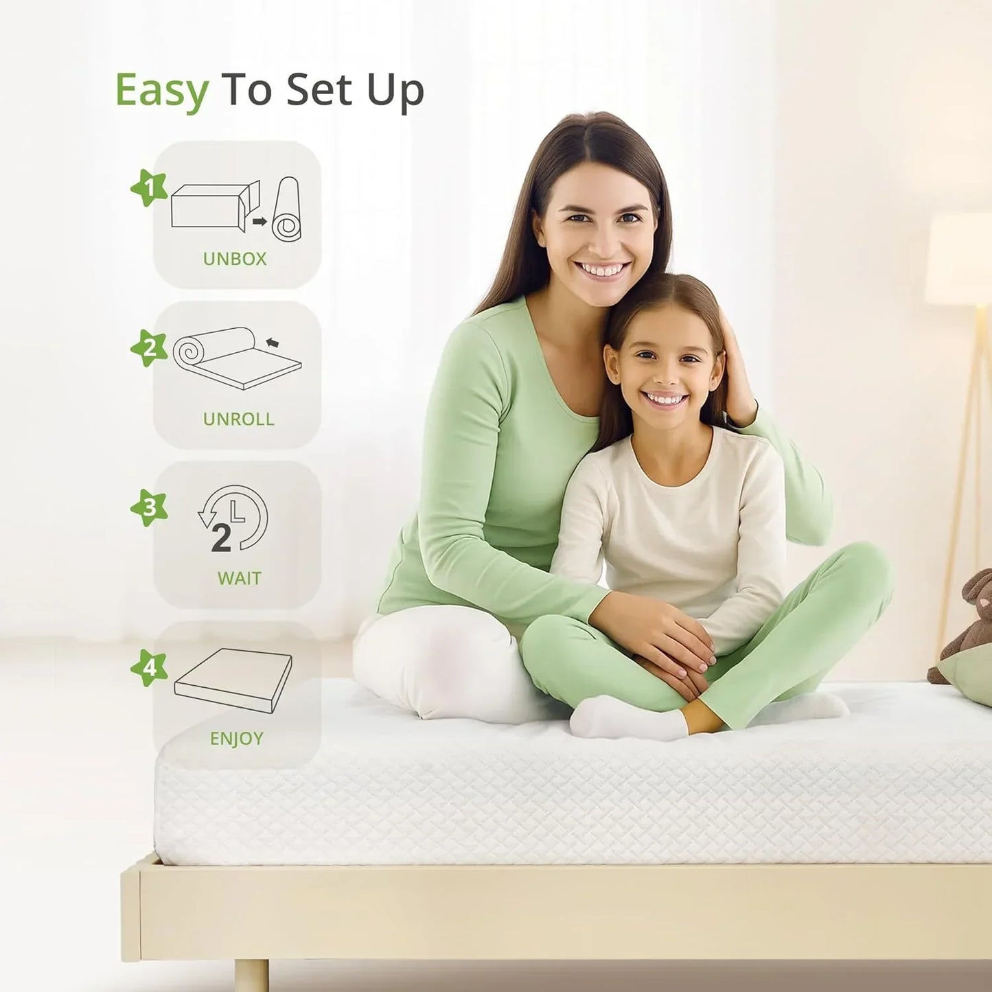 8-inch double mattress with memory foam for medium firm support