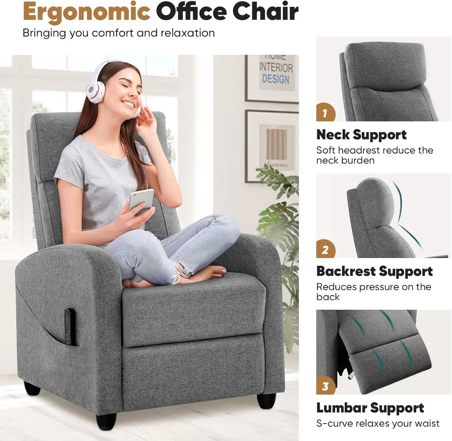 Adult recliner living room massage recliner adjustable home theater chair single sofa