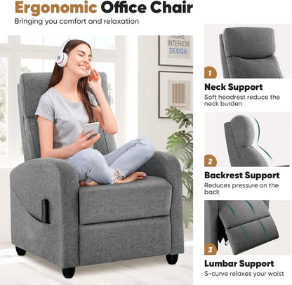Adult recliner living room massage recliner adjustable home theater chair single sofa