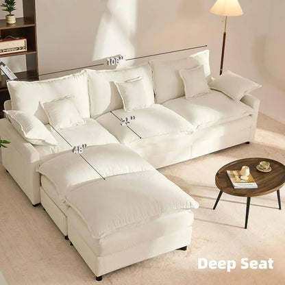 108" U-shaped sofa modular sofa Comfortable cloud sofa
