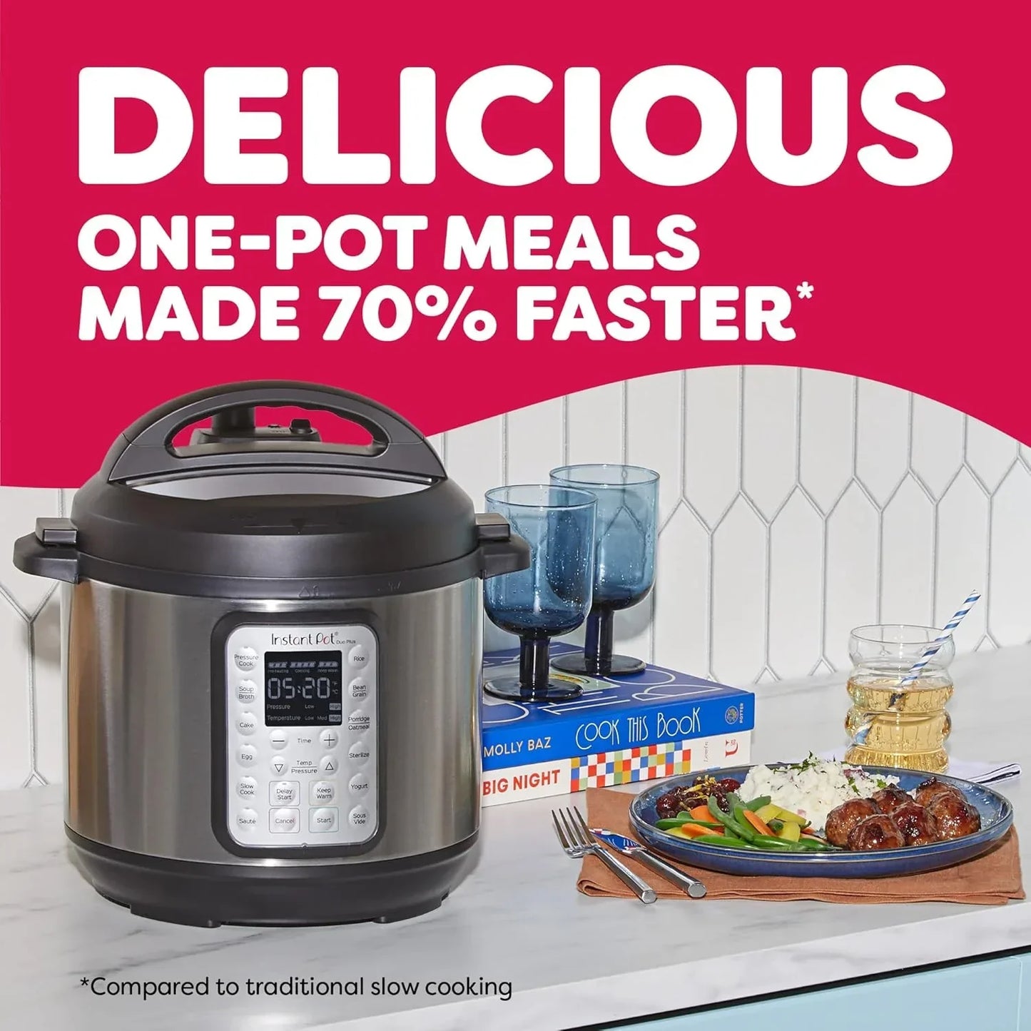 9-in-1 Multicooker Pressure Cooker Slow Cook Rice Maker Steamer Sauté Yogurt Warmer Sterilizer