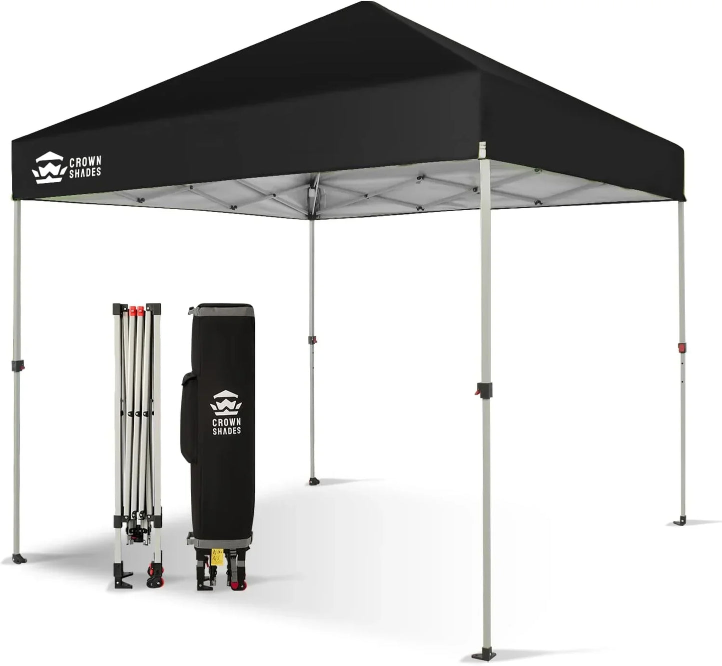 10x10 Pop-Up Awning One-Click Installation Beach Tent Outdoor Sunshade Silver Coated Top