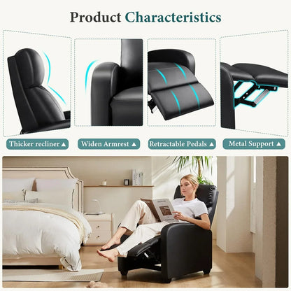 Adult recliner living room massage recliner adjustable home theater chair single sofa
