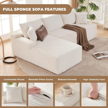 110-inch cloud sofa boneless sofa in the living room modular sofa with deep seats