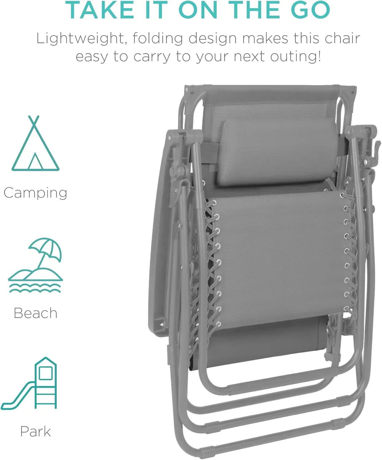 Best Choice Products Folding Zero Gravity Recliner Patio Lounge Chair Adjustable Canopy Shade