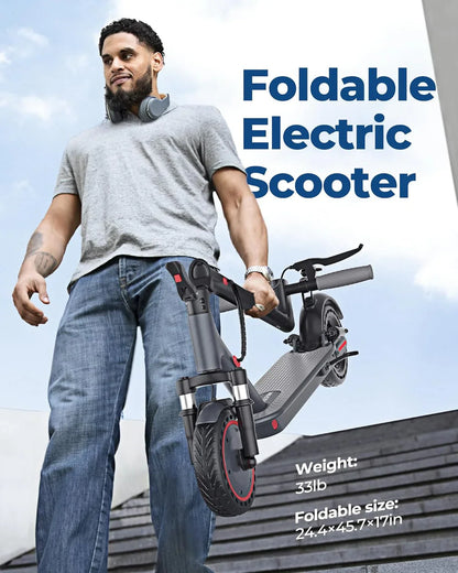 Electric Scooter 350W/500W Powerful Motor 8.5"/10" Solid Tires 19/22Mph 28/21/12 Miles Range