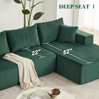108-inch modular sofa cloud modular sofa with deep seat and reclining chair upholstered sofa