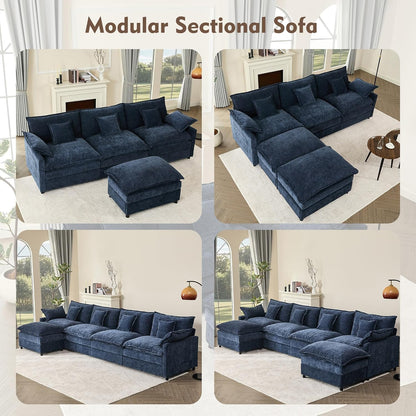 108 Inch U Shape Sofa Sectional Sofa Comfortable Cloud Sofa Living Room Deep Seat Sofa