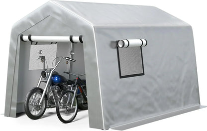 6x8 ft Heavy Duty Carport Tent Portable Garage Removable Side Walls Four Seasons Tarpaulin